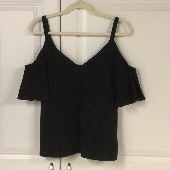 Boston Proper Tops - Boston Proper Black Cold Shoulder Top
